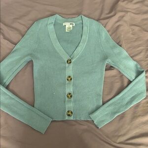 Fashion Nova Sky Blue Button-Up Cardigan